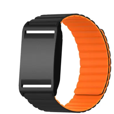 Silikonski magnetni nadomestni pašček za Polar Loop — 26cm x 2.2cm Black Orange