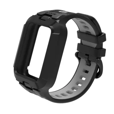 Športni dvobarvni TPU pašček za Xiaomi Mi Band — mehak in zanesljiv Black+Grey