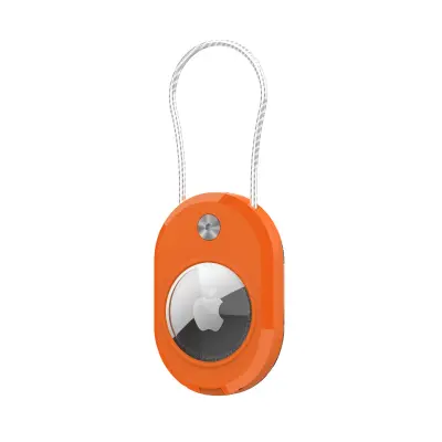 Zaščitni etui za Apple AirTag z jeklenim kablom proti izgubi Orange