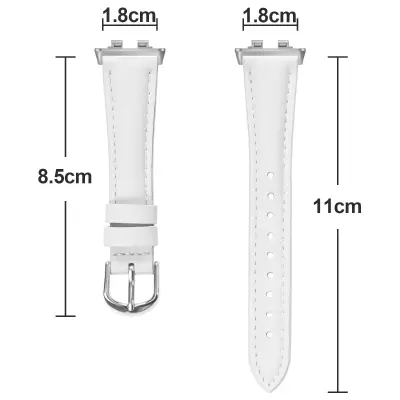 Huawei Usnjen Slim Trak za Band 11/11 Pro – Dvoslojno Usnje, Zaponka White