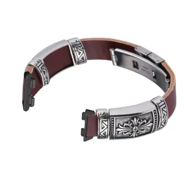 Kompatibilno – Huawei Band 11/11 Pro PU pašček z metuljčno zaponko Brown