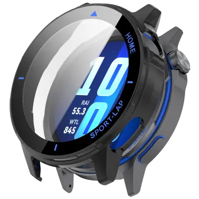 Ohišje iz PC z zaščitnim kaljenim steklom za Huawei Watch GT Runner2 – integrirano ohišje-folija, enostavna namestitev, več barv Črna+Modra