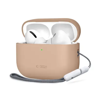 SILIKONSKI OVITEK TECH-PROTECT ZA APPLE AIRPODS PRO 3, VISOKA ZAŠČITA, KAVA