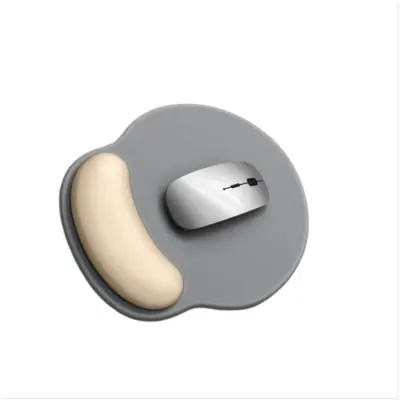 Ergonomska silikonska podloga z naslonom za zapestje, protizdrsna Grey+Silver