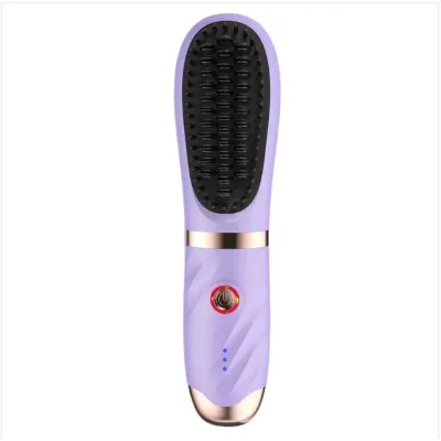 Prenosna brezžična krtača za ravnanje las, MCH keramika, Type-C Purple