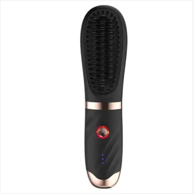 Prenosna brezžična krtača za ravnanje las, MCH keramika, Type-C Black