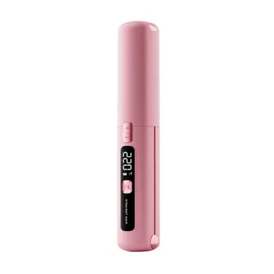 Brezžična LCD krtača za ravnanje las, 10s segrevanje, Type-C Pink