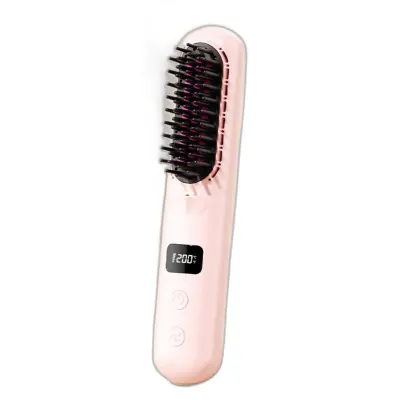 Brezžični hladno-zračni čopič za ravnanje in kodranje z LCD Pink
