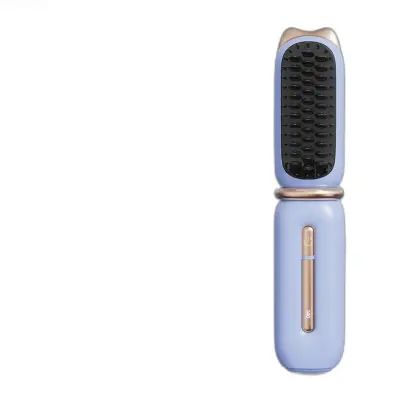 Cat Paw prenosna brezžična krtača za ravnanje las - polnilna brezžična mini krtača z LCD, 4 nastavitvami toplote, 3D glavnik z zaščito pred op