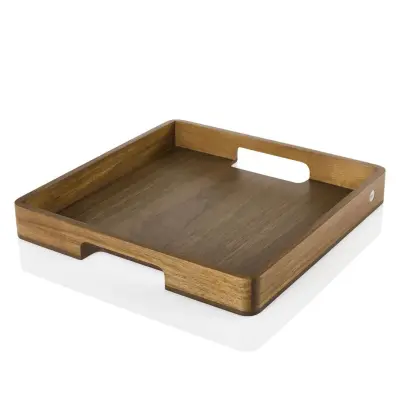 Pladenj 40x40xh5cm / kvadraten / les akacija, oreh