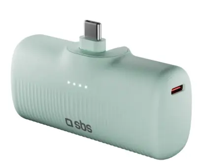 Prenosna baterija SBS 5000 mAh Eco 10W USB-C TEBB5000PLUGLBGRS svetlo zelena