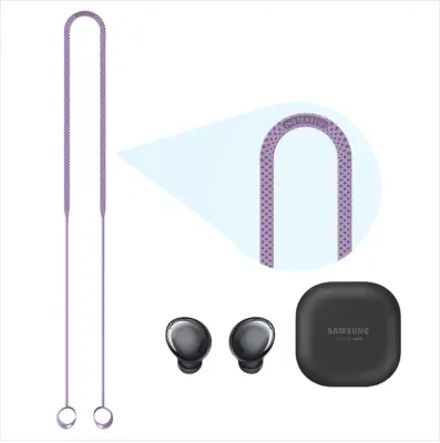 Združljivo s Samsung Galaxy Buds Pro silikonsko vrvico proti izgubi Purple