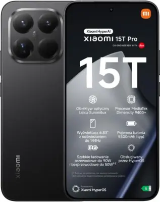 XIAOMI 15T Pro 5G pametni telefon 12 GB/1 TB črne barve