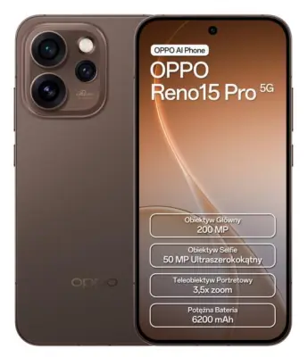 OPPO Reno 15 Pro 5G pametni telefon 12 GB/512 GB rjave barve