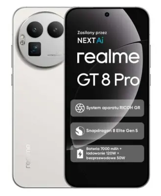 REALME GT 8 Pro 12/256 pametni telefon bele barve (dnevniško bele barve)