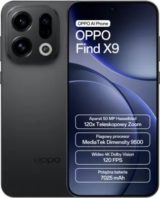 Pametni telefon OPPO Find X9 5G 12 GB/512 GB črne barve