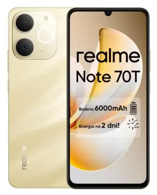 REALME Note 70T 4G (LTE) pametni telefon 4 GB/128 GB zlate barve