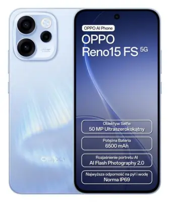 OPPO Reno 15 FS 5G pametni telefon 8 GB/512 GB modre barve