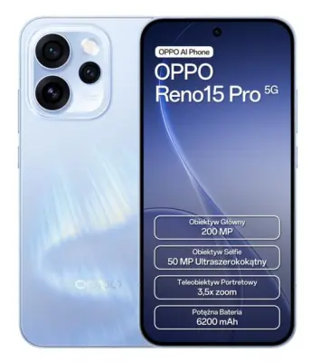 OPPO Reno 15 Pro 5G pametni telefon 12 GB/512 GB modre barve