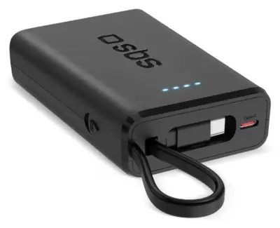 OUTLET - Prenosna baterija SBS Power Delivery 10000 mAh črne barve