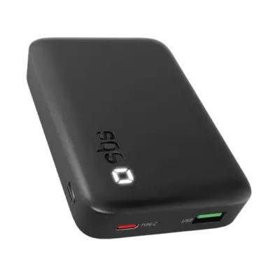 Prenosna baterija SBS visoke gostote 10000mAh 20W črne barve