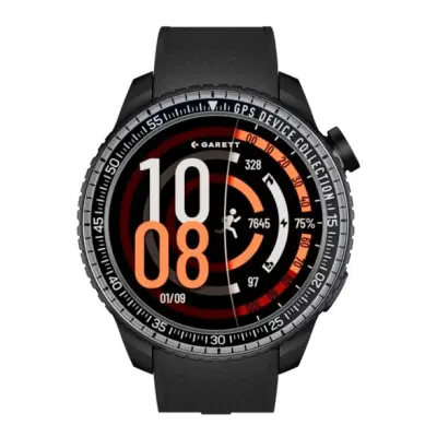 Pametna ura GARETT Compass GPS črne barve