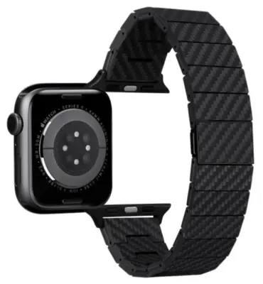 PITAKA sodoben pašček iz karbonskih vlaken za Apple Watch 49/45/44 mm črne in sive barve