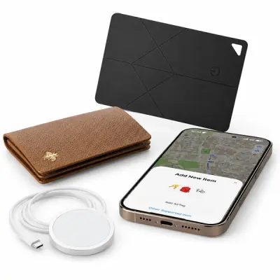 Pametna sledilna kartica za denarnico in prtljago, IP67 vodoodporna, brezžično polnjenje, Apple Find My/Android Find Hub | FINDMEPRO