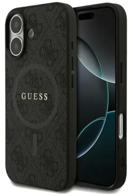 Ovitek GUESS 4G Ring Classic Logo MagSafe za iPhone 17 črne barve