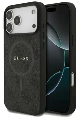 Ovitek GUESS 4G Ring Classic Logo MagSafe za iPhone 17 Pro Max črne barve