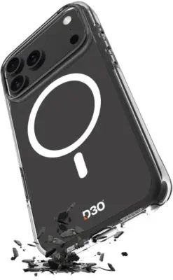 Ovitek PURO Impact Clear D3O Bio za iPhone 17 Pro, prozoren