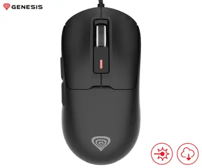 GENESIS KRYPTON 660 žična miška, gaming / pisarniška, 12.000DPI, ultra lahka teža, 6 gumbov, RGB LED osvetlitev, spomin, programska oprema, črna