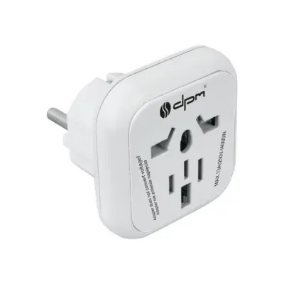 Potovalni adapter DPM PF01EU-W z vtičem tipa E (EU) za naprave ZDA, Združeno kraljestvo, Japonsko, Kitajsko, 110–250 V AC