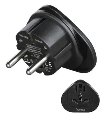 HAMA potovalni adapter črne barve 223454