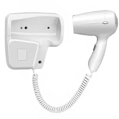 Stenski sušilec za lase 1200W, 2 hitrosti, nosilec, Bela