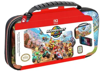NACON Deluxe potovalna torbica Mario Kart World za Nintendo Switch 2 črne barve