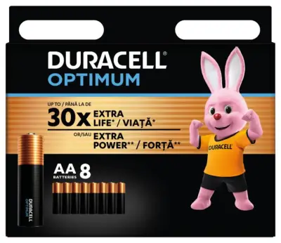 Baterije DURACELL Optimum AA, 8 kosov.