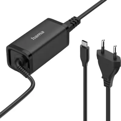 HAMA USB-C PD 5-20V/45W napajalnik za prenosnik, črne barve