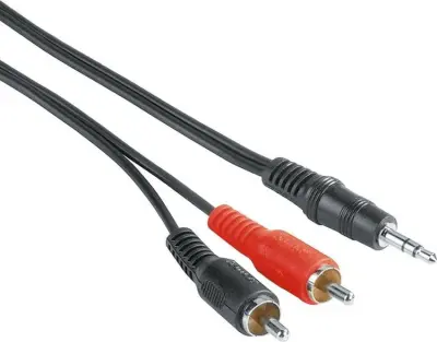 HAMA Jack 3.5 - 2x činč kabel 5 m črne barve