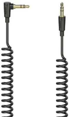 HAMA Jack kabel 3,5 mm (kotni) - 3,5 (vtični) 1,5 m spiralni črne barve