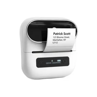 Prenosni termalni tiskalnik 203dpi Bluetooth 4.2, 2200mAh, 20-75mm White