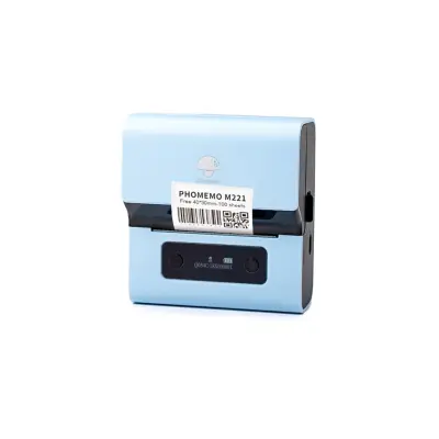 Prenosni Bluetooth termični tiskalnik M221, 203dpi, 20-75mm, z USB-C Blue