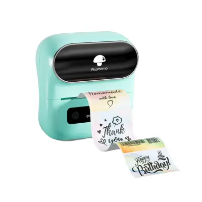 Prenosni termalni tiskalnik 203dpi Bluetooth 4.2, 2200mAh, 20-75mm Green