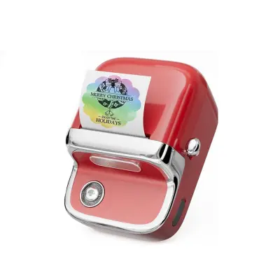 Retro termo tiskalnik etiket Bluetooth 5.2, 203dpi, 1200mAh Red