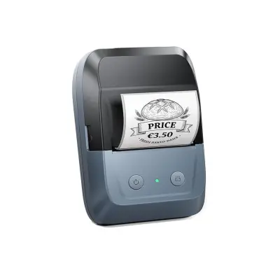 Prenosni Bluetooth 5.3 termični tiskalnik etiket, 203dpi, Type-C Blue