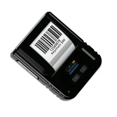 Prenosni termični tiskalnik etiket, kompaktni ABS, Bluetooth 203dpi Black