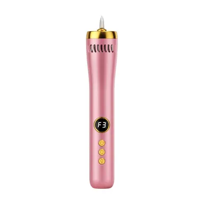 3-v-1 električni pilnik za nohte z izmenljivimi nastavki in sesanjem prahu Pink