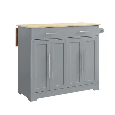 Kuhinjska otočnica Siva z zložljivo razširitvijo 107x69x91cm FKW129-HG