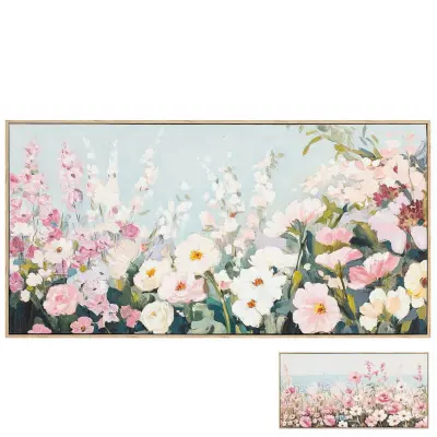 Slika na platnu Rože 122x62cm / v okvirju / več vzorcev / platno