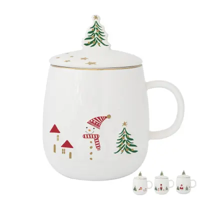 Skodelica, tisana Let It Snow 450ml / več vzorcev / porcelan, inox
